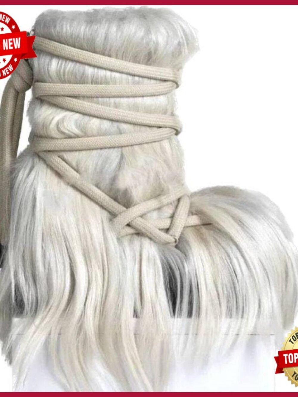 Luxury Fur Lace Up Platform Booties - Winter Snow Boots